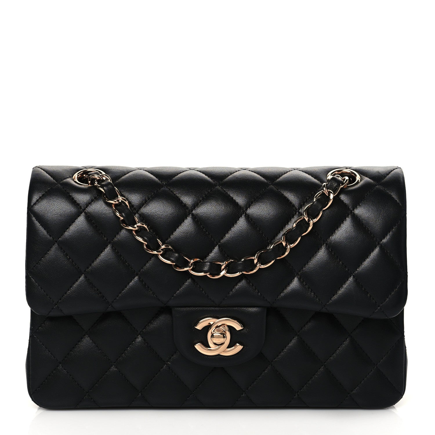 Chanel Lambskin Quilted Small Double Flap Black 1 of 11
