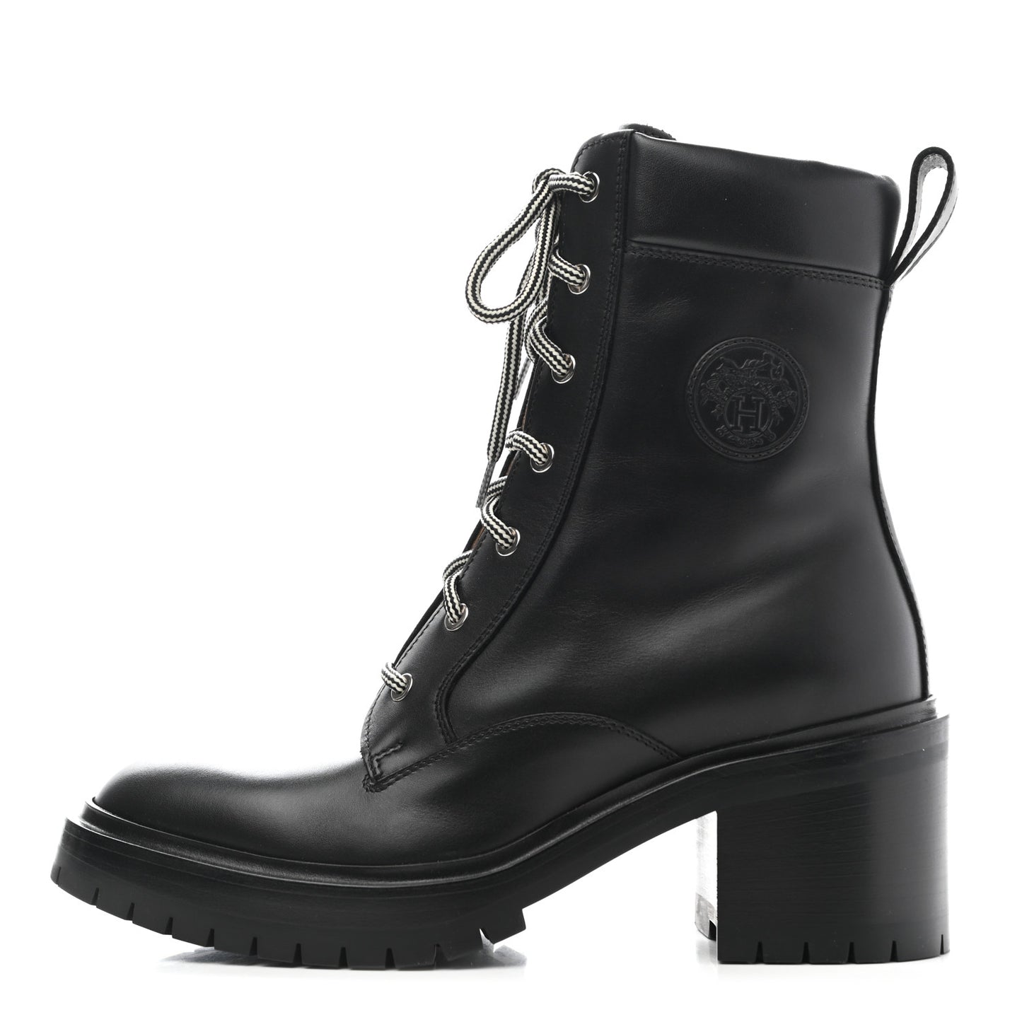 Calfskin Bridge Ankle Boots 39 Black