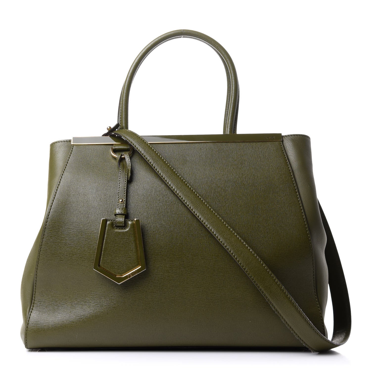 Fendi Vitello Elite Flamingo Regular 2Jours Tote Oliva 1 of 14