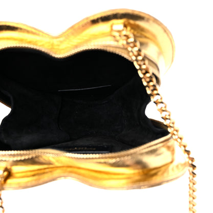 Saint Laurent Metallic Calfskin Matelasse Chevron Monogram Small Love Heart Chain Bag Gold 5 of 11