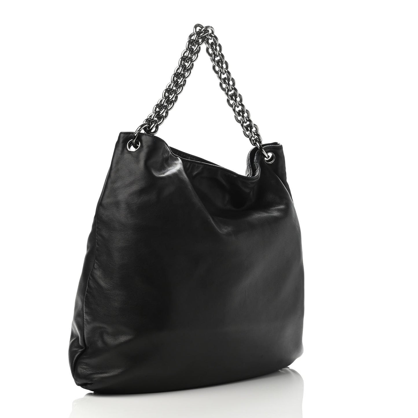 Lambskin Large Soft and Chain Hobo Black
