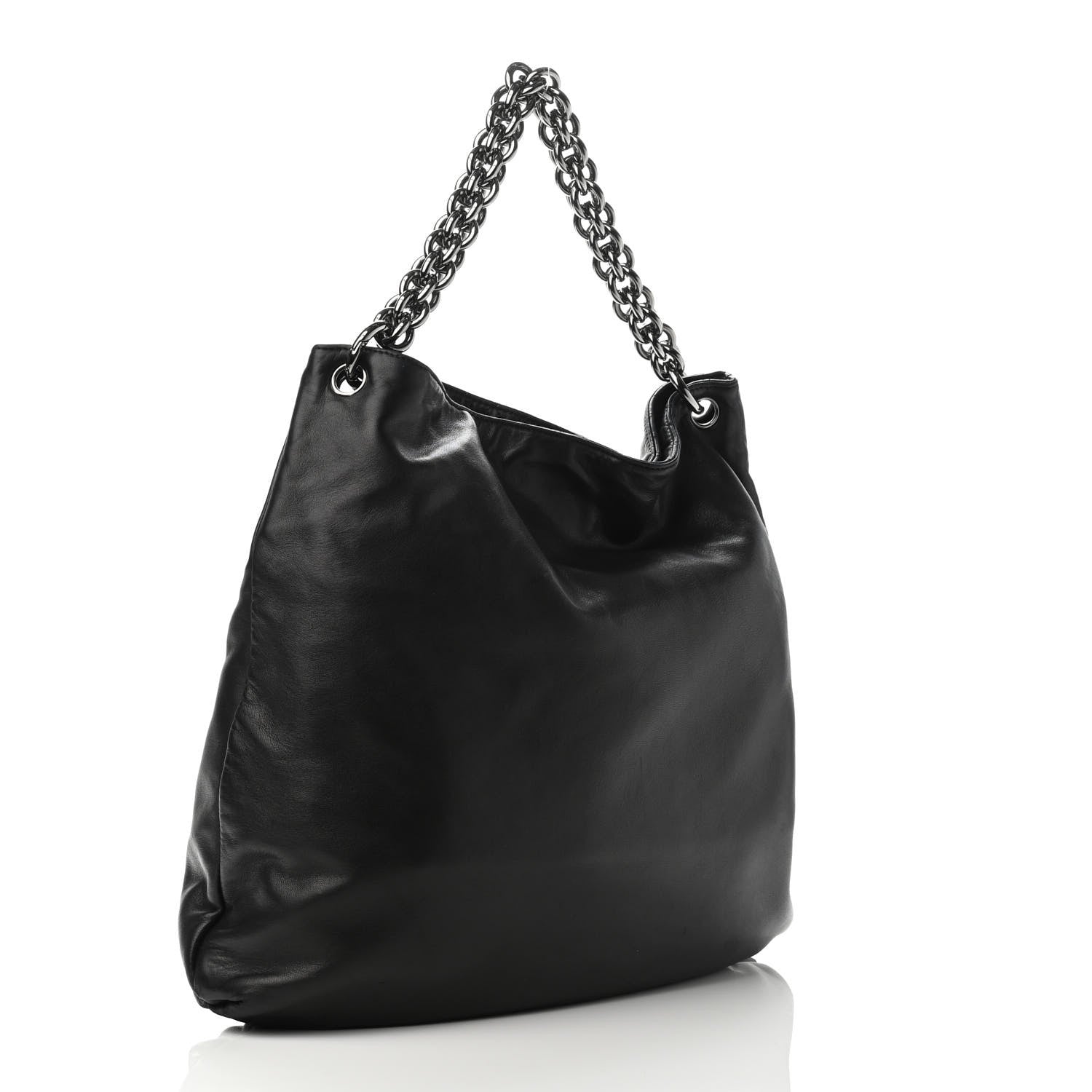 Chanel Lambskin Large Soft and Chain Hobo Black 2 of 4