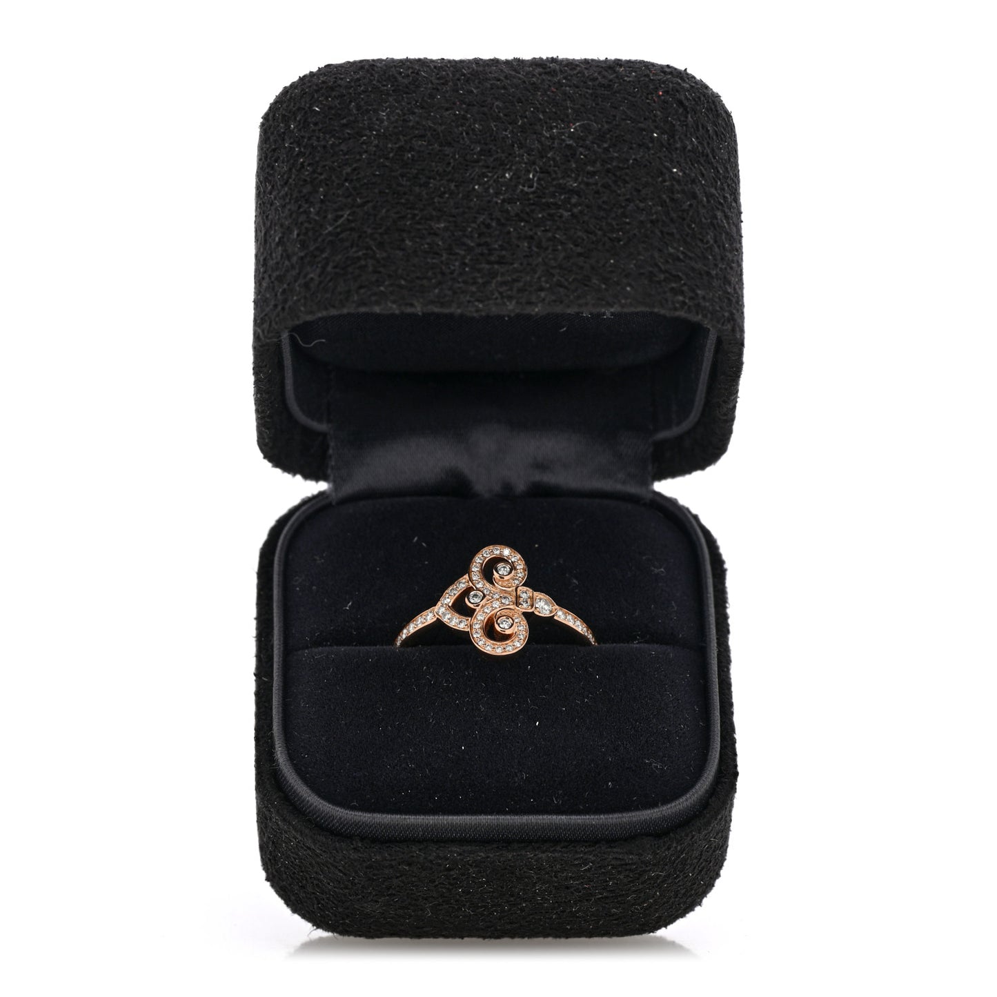 18K Rose Gold Diamond Fleur de Lis Ring 57 8