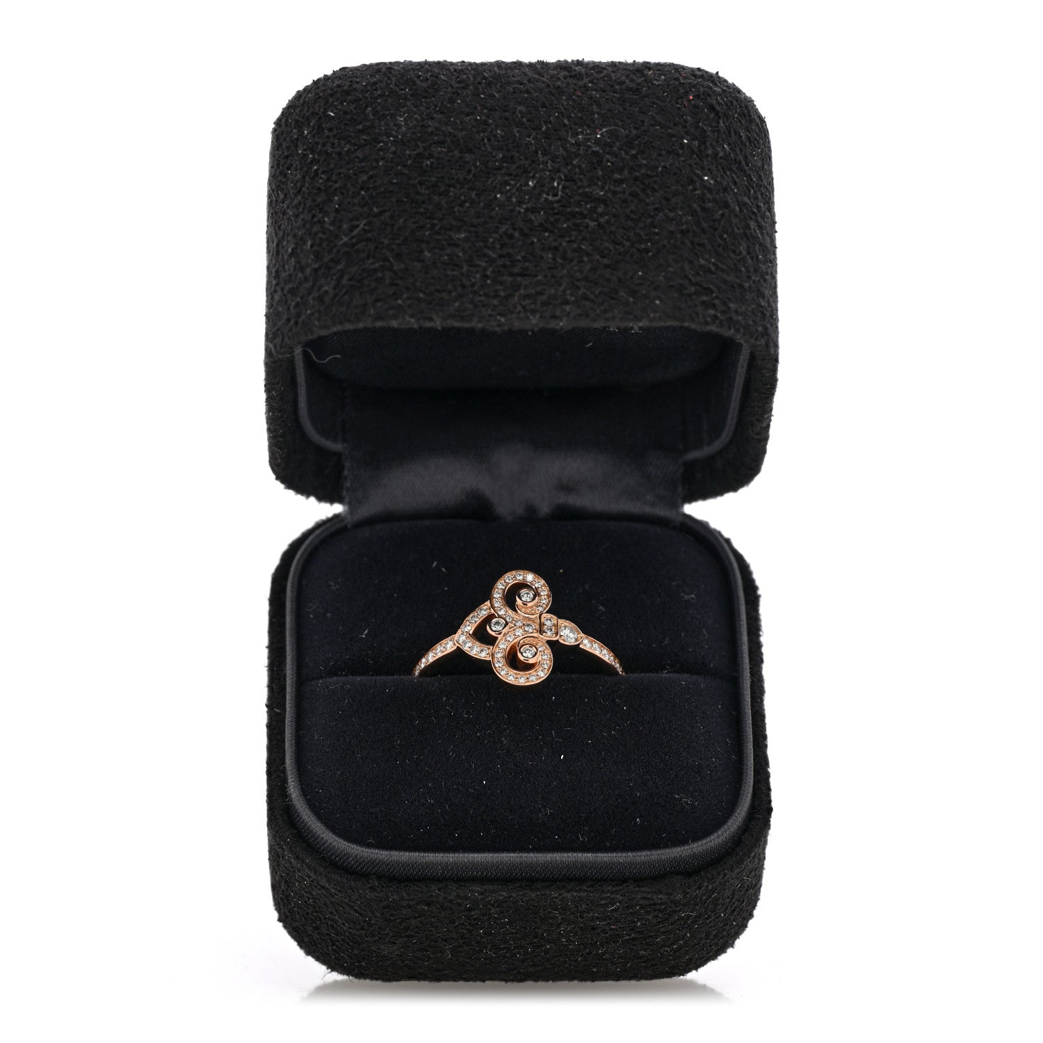 Tiffany 18K Rose Gold Diamond Fleur de Lis Ring 57 8 5 of 5