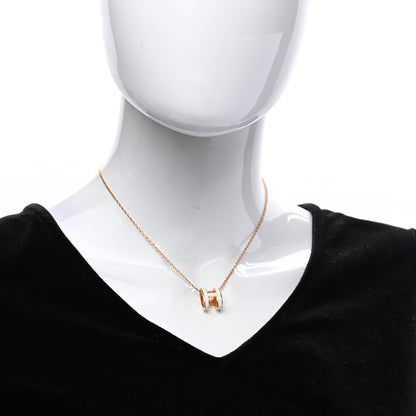Hermes Lacquered Rose Gold Pop H Pendant Necklace White 2 of 7