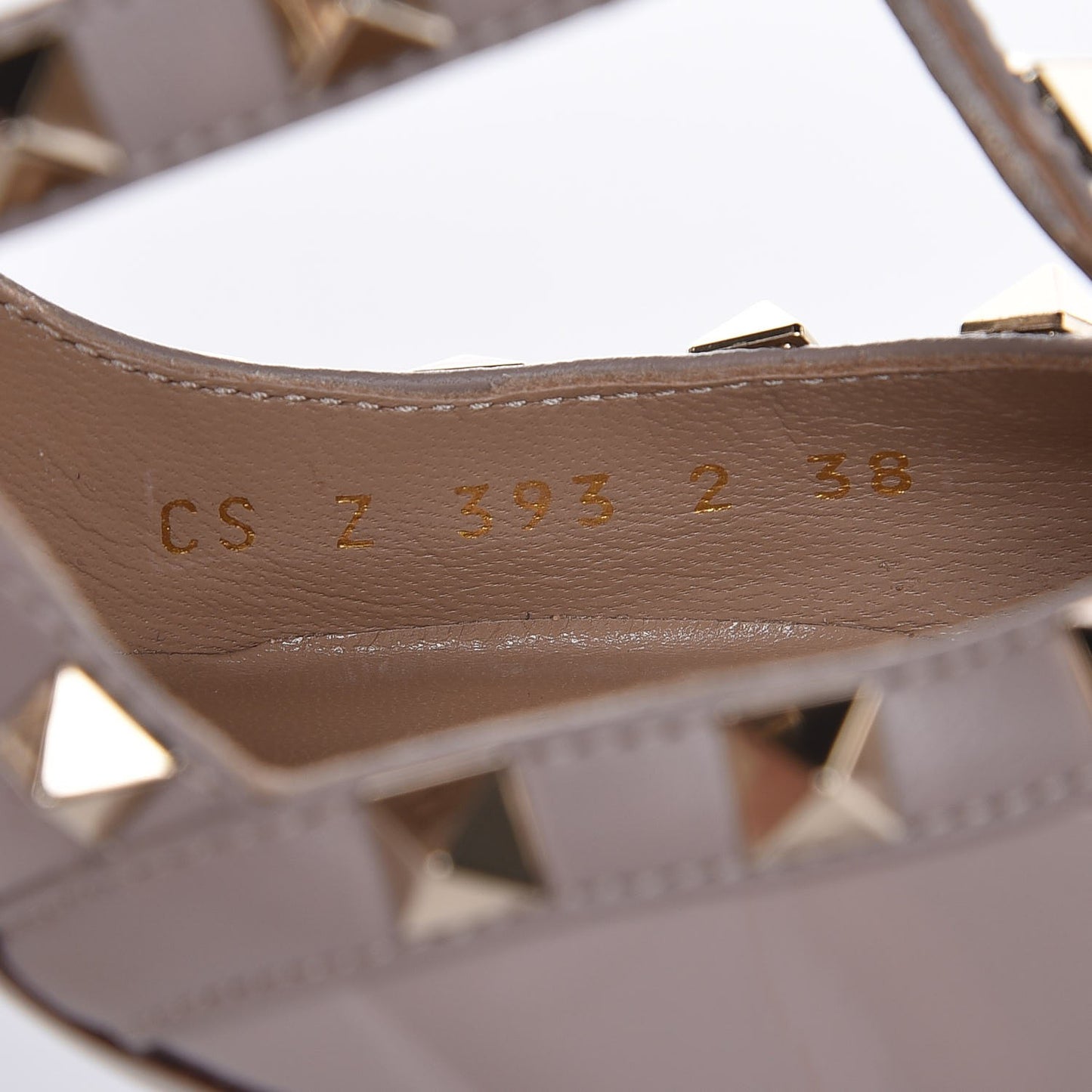 Patent Nappa Rockstud Ankle Strap 100mm Pumps 38 Poudre