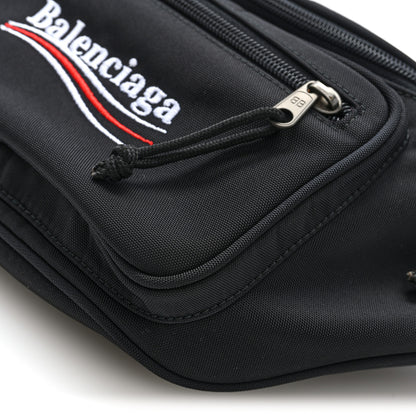 Balenciaga Casual Nylon Political Logo Explorer Beltpack Black White 9 of 9