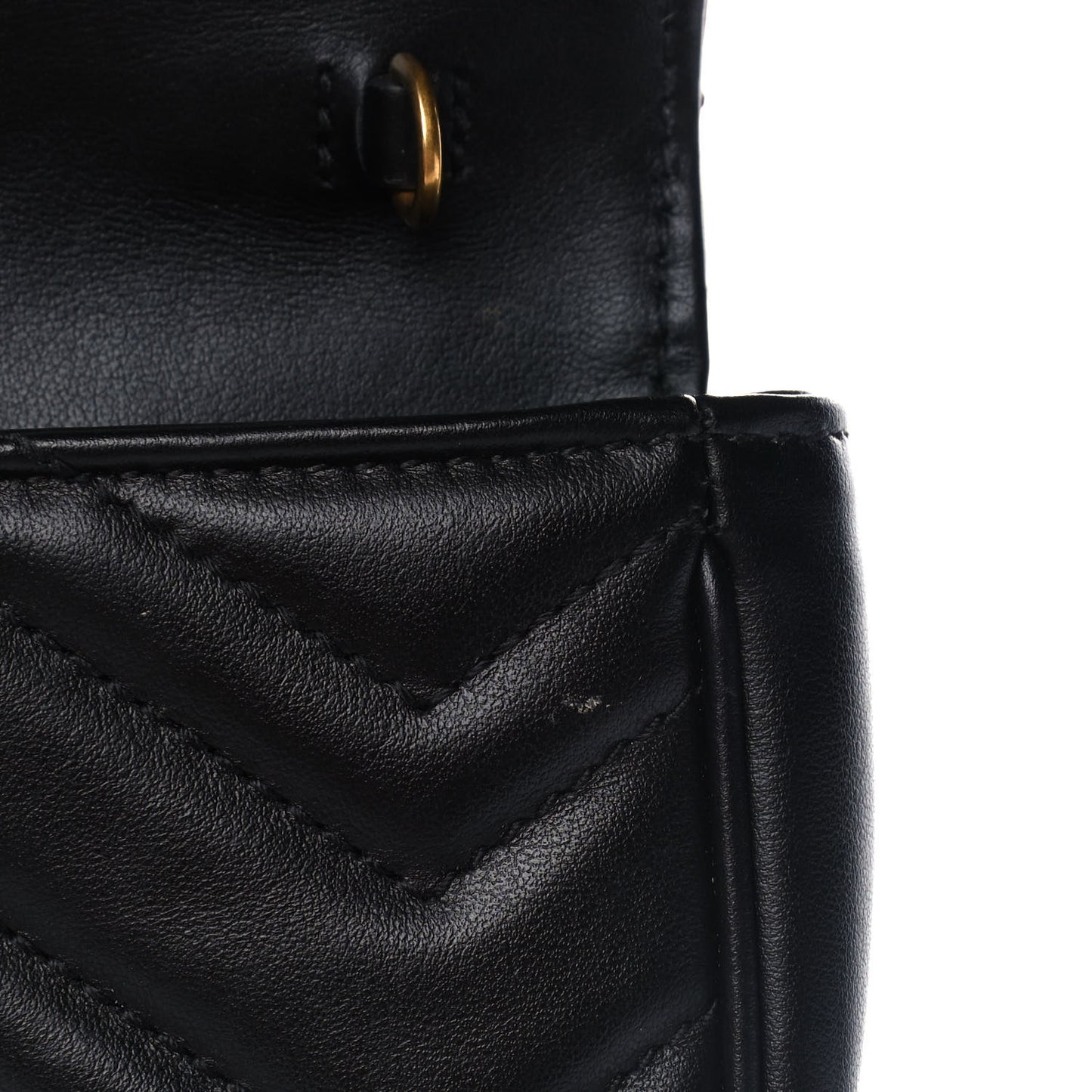 Calfskin Matelasse Super Mini GG Marmont Shoulder Bag Black