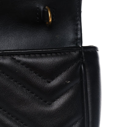 Gucci Calfskin Matelasse Super Mini GG Marmont Shoulder Bag Black 14 of 14