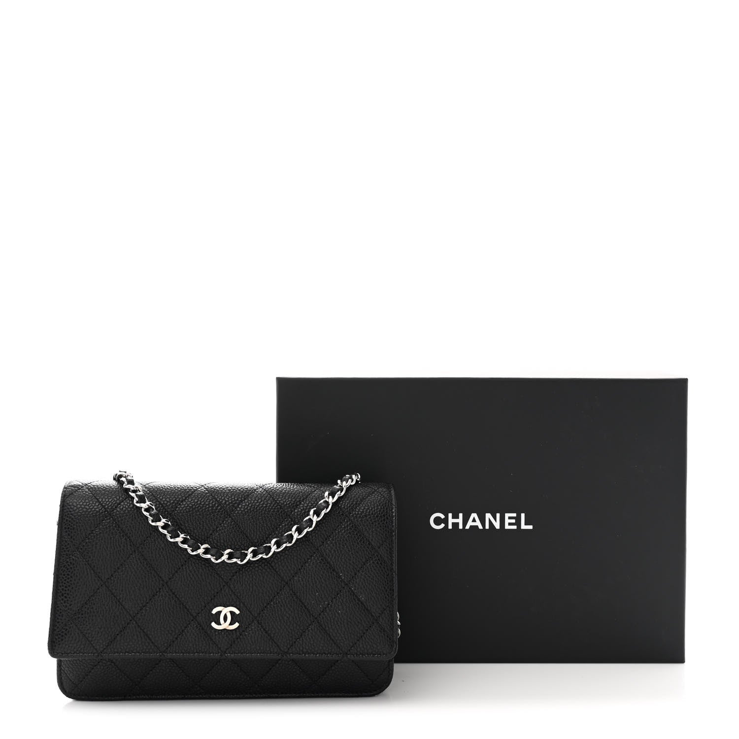 Chanel Caviar Quilted Wallet on Chain WOC Black 12 of 12