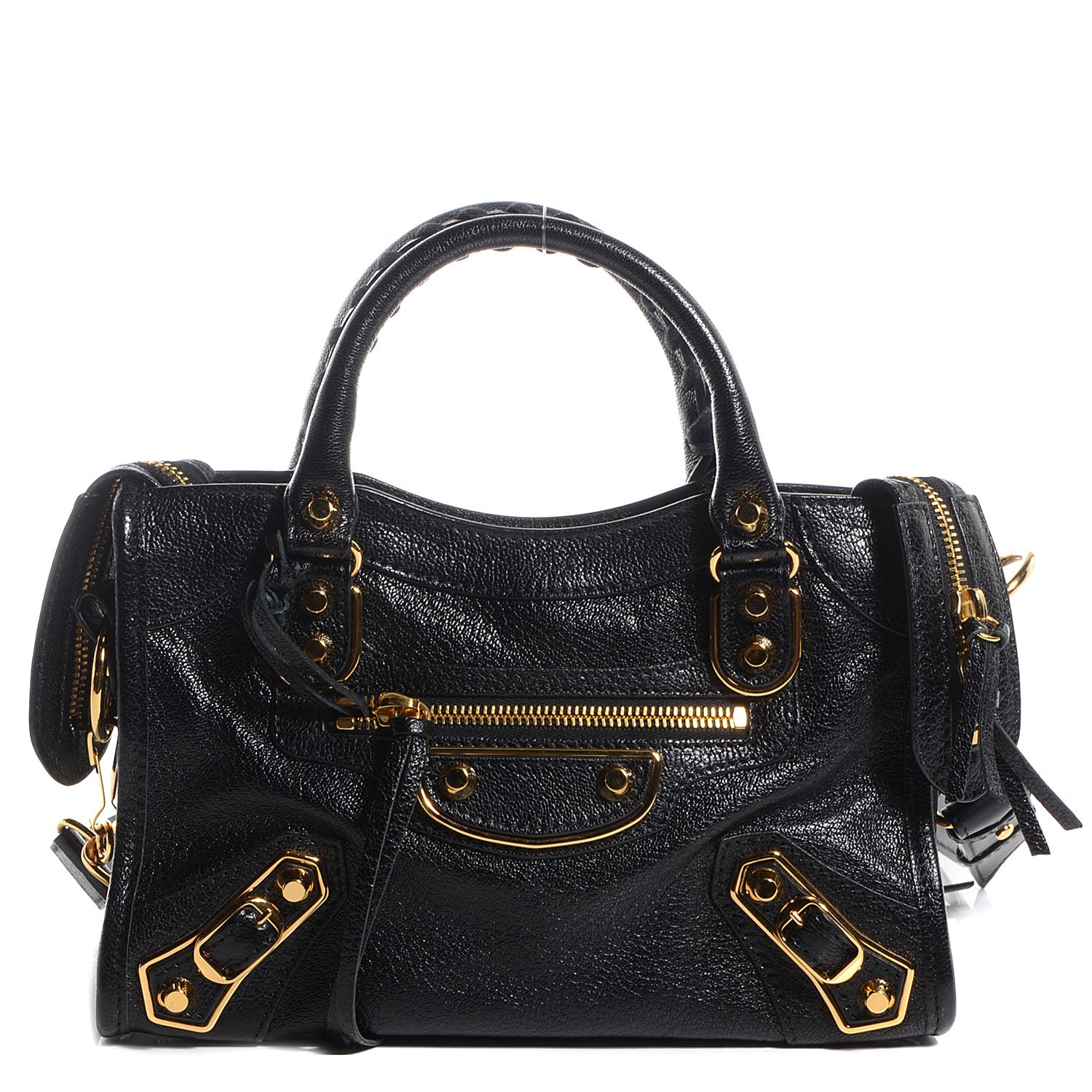 Balenciaga Chevre Gold Metallic Edge Hardware Mini City Black 1 of 11