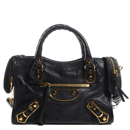Balenciaga Chevre Gold Metallic Edge Hardware Mini City Black 1 of 11