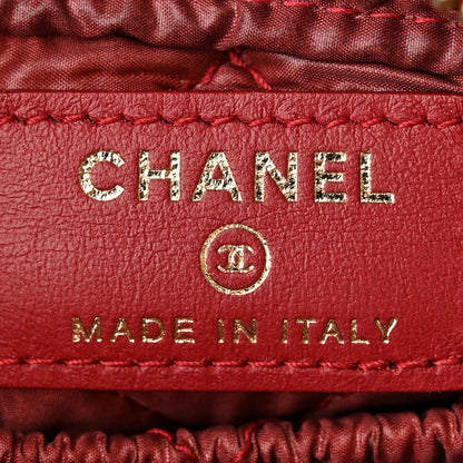 Chanel Caviar Quilted Small Curvy Pouch Cosmetic Case Red 6 of 12