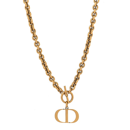 Christian Dior Metal 30 Montaigne Necklace Aged Gold 1 of 4