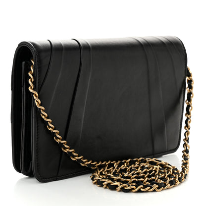 Chanel Lambskin Pyramid Wallet On Chain WOC Black 2 of 11