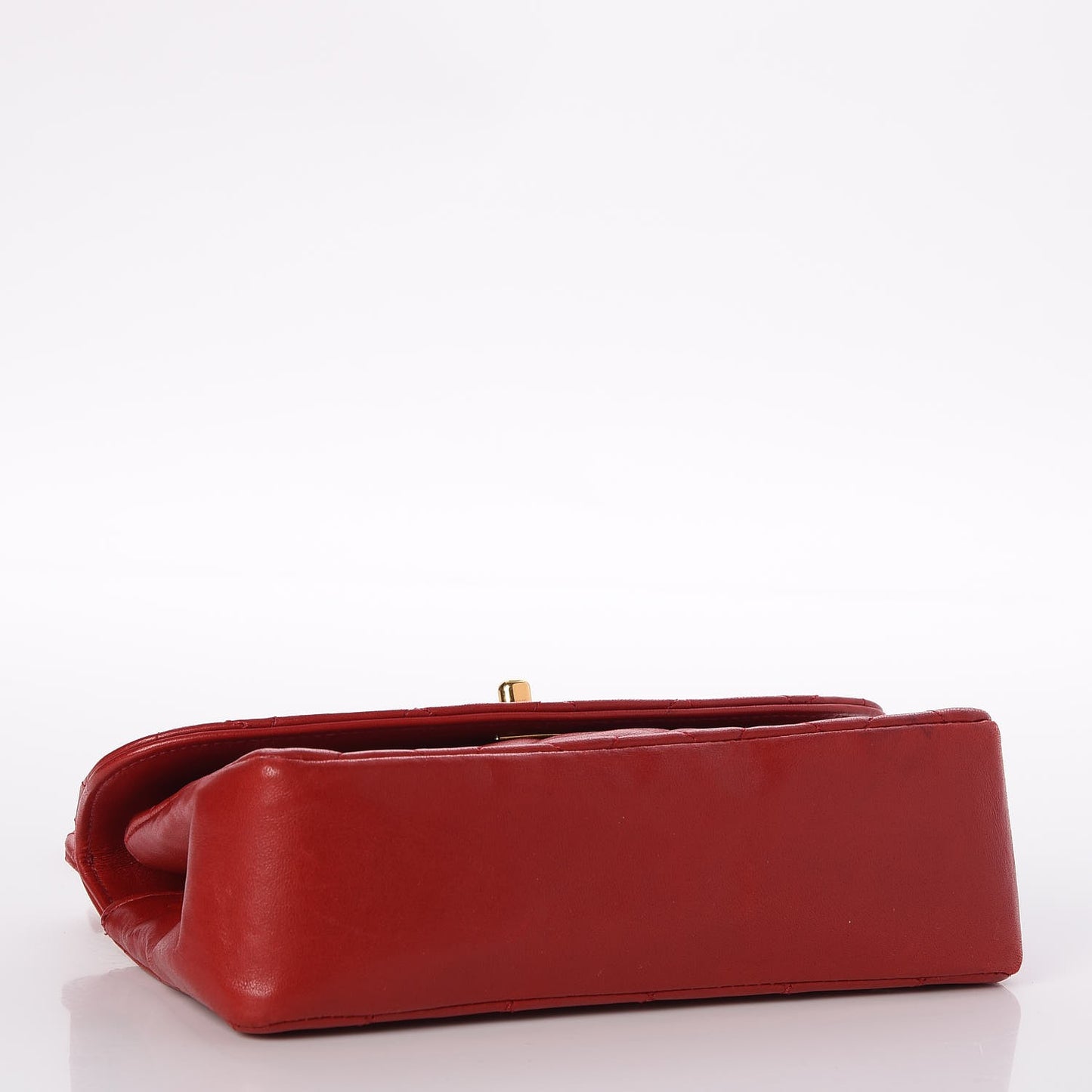 Lambskin Quilted Shoulder Flap Bag Red
