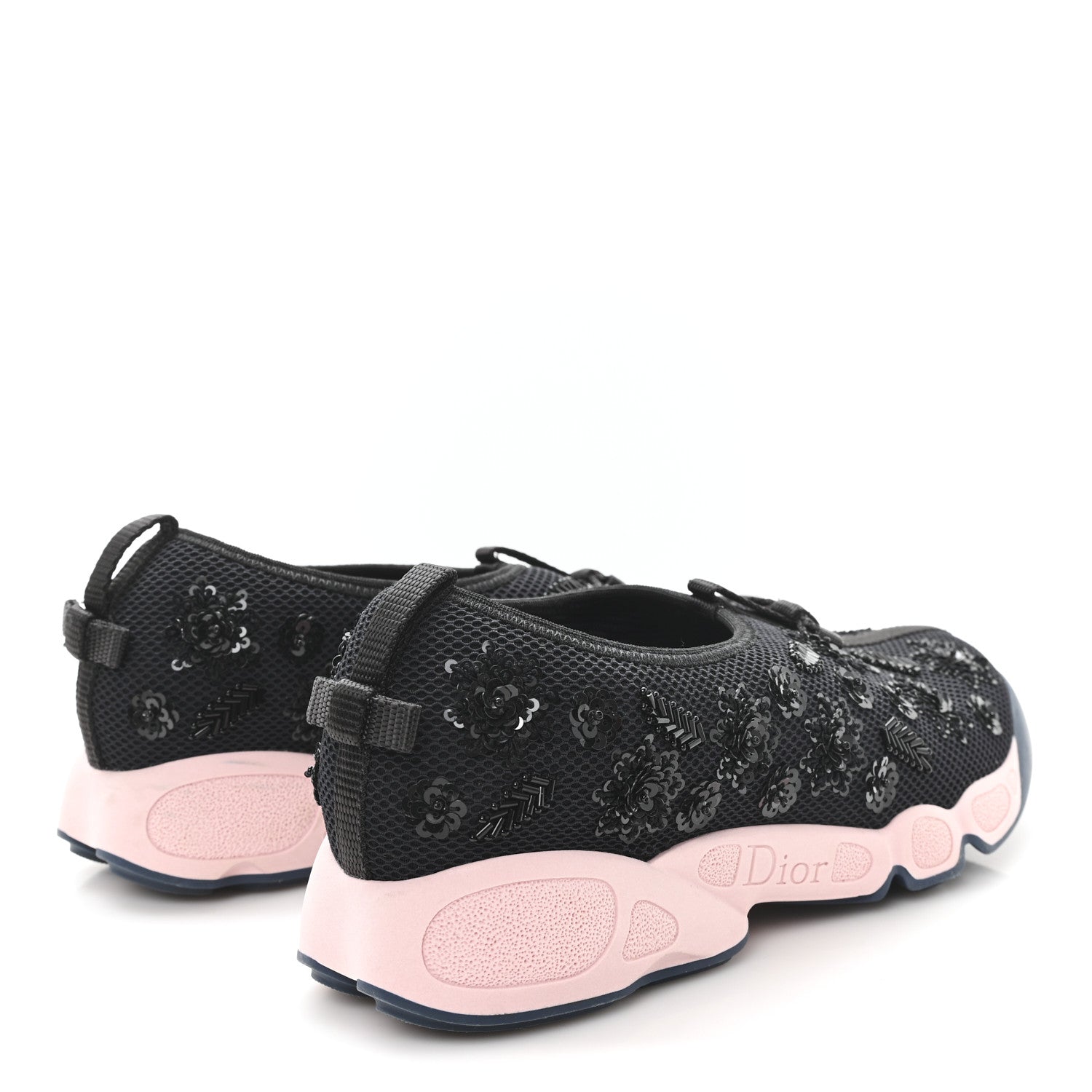 Christian Dior Technical Canvas Embellished Dior Fusion Sneakers 38.5 Black Pink Blue 5 of 9