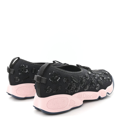 Christian Dior Technical Canvas Embellished Dior Fusion Sneakers 38.5 Black Pink Blue 5 of 9