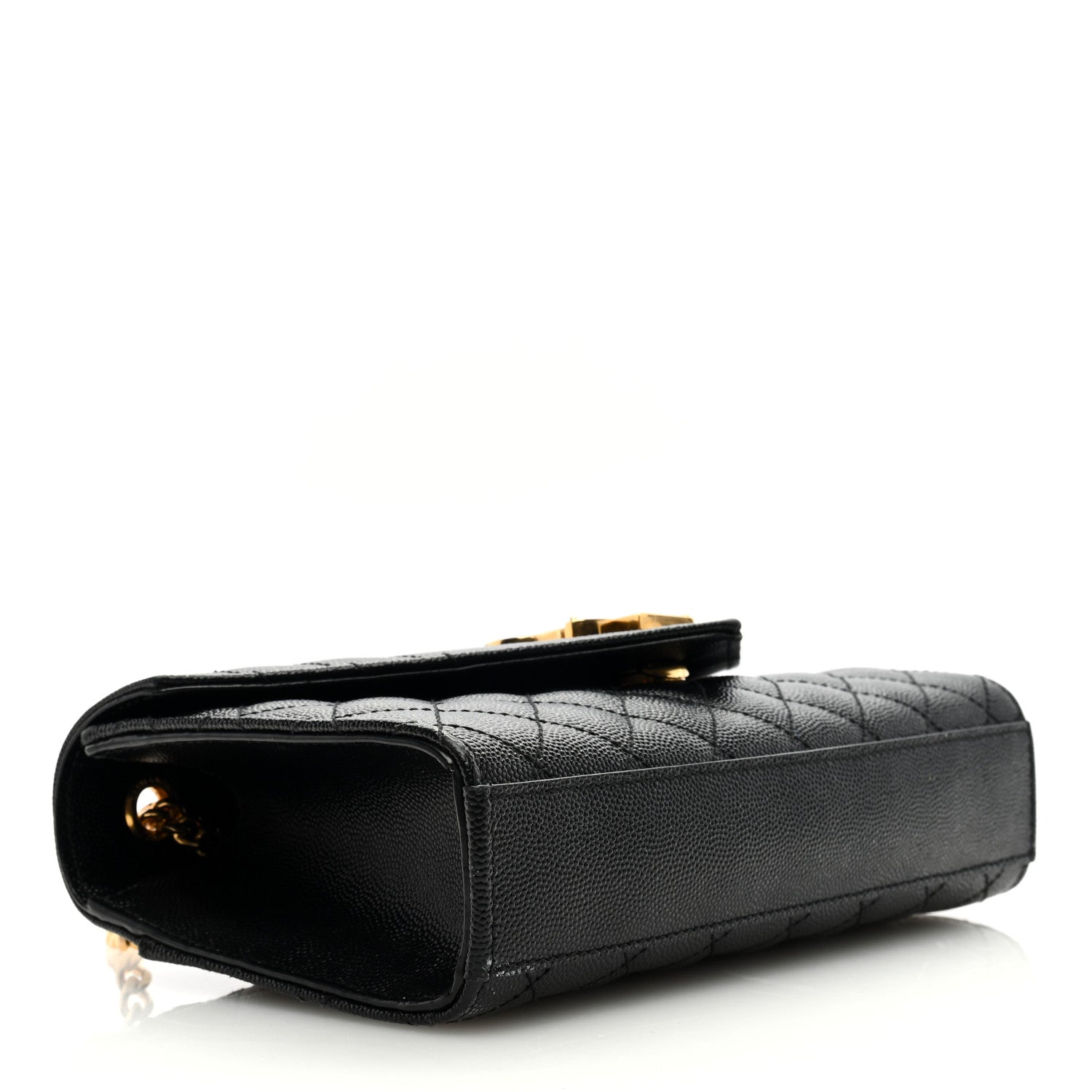 Saint Laurent Grain De Poudre Textured Mixed Matelasse Triquilt Small Monogram Satchel Black 4 of 10