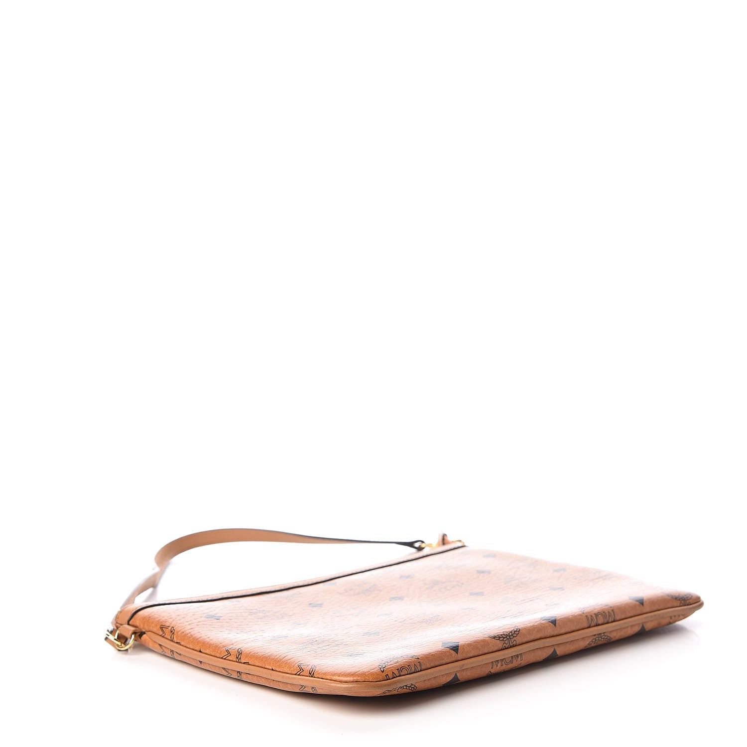 MCM Visetos Liz Shopper Tote Pouch Cognac 4 of 10
