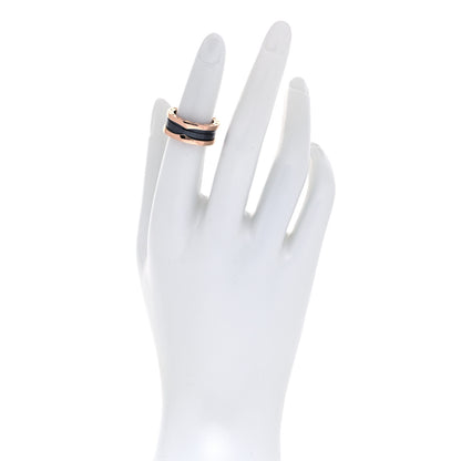 Bulgari 18K Rose Gold Black Ceramic B.Zero1 Two-Band Ring 50 5.25 2 of 7