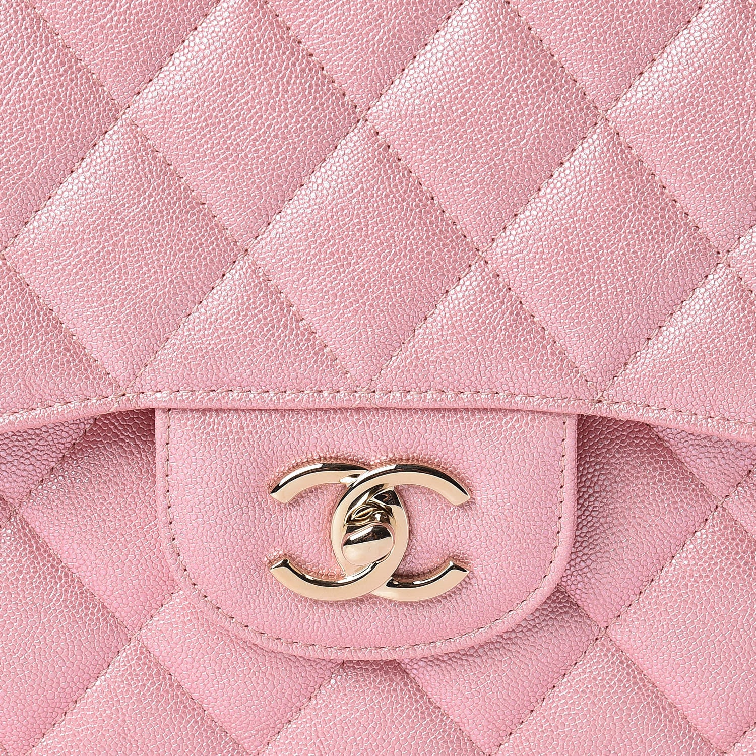 Chanel Iridescent Caviar Quilted Jumbo Double Flap Rose Pink 10 of 11
