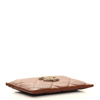Chanel Shiny Caviar Quilted Strass Quilted Crystal Card Holder 4 of 10