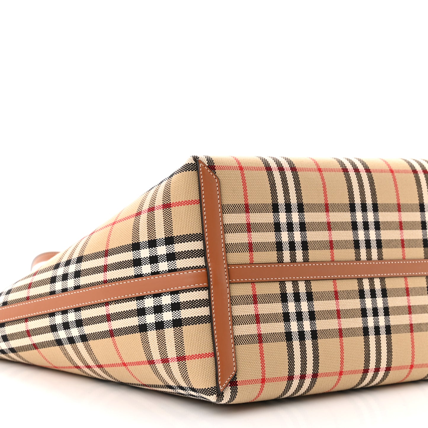 Cotton Vintage Check Medium London Tote Bag Briar Brown Black