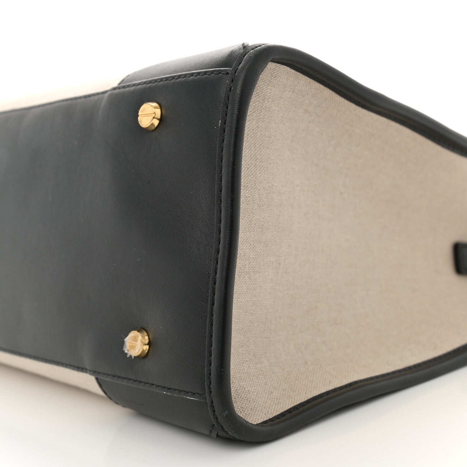 MCM Calfskin Linen Large Munchen Tote Black 10 of 12