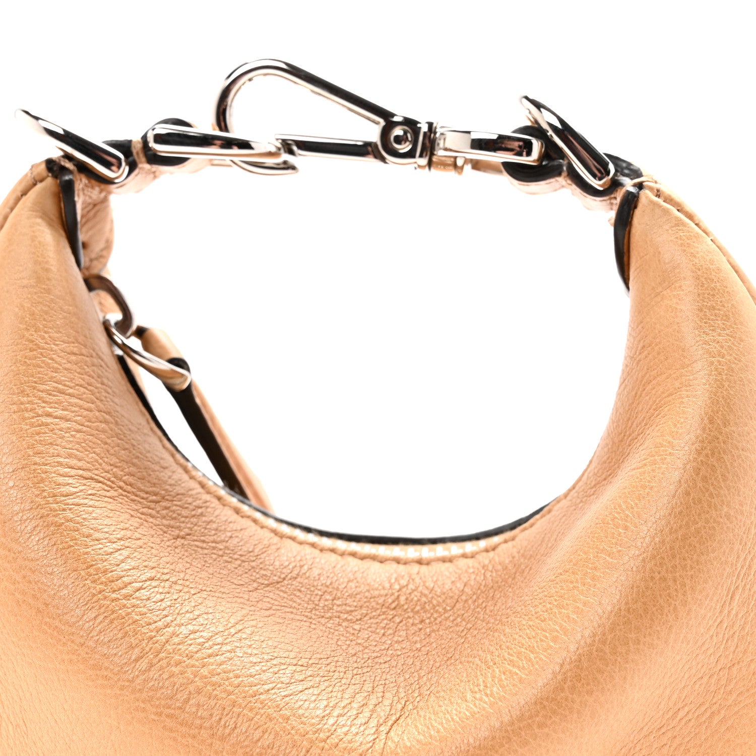 Fendi Vitello Grace Nano Fendigraphy Hobo Charm Miele Scuro 7 of 9