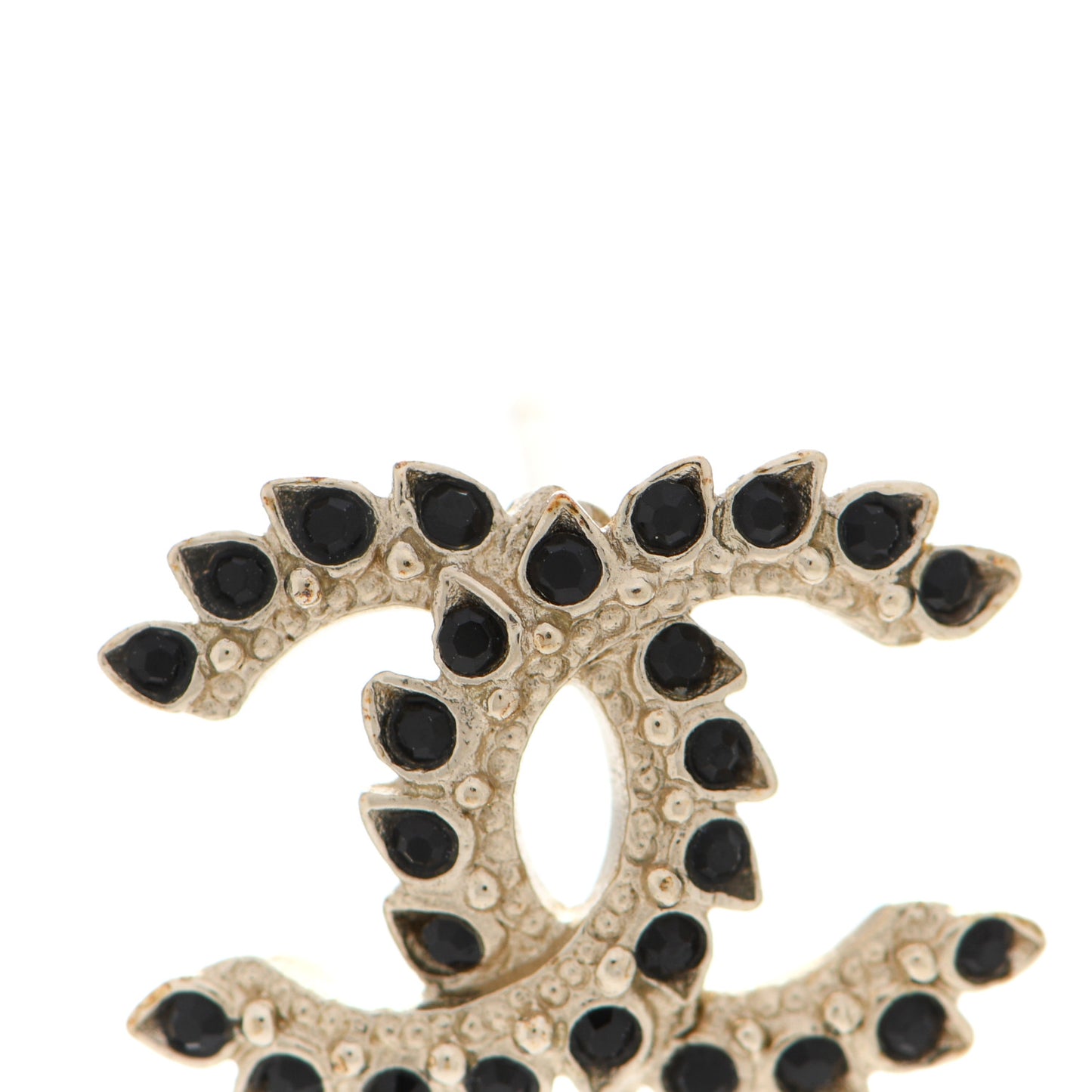 Strass Crystal Dazzling Wheat CC Earrings Black Gold
