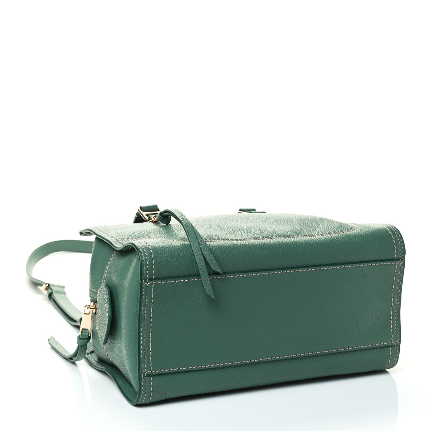 Textured Calfskin Cruiser Convertible Satchel Green