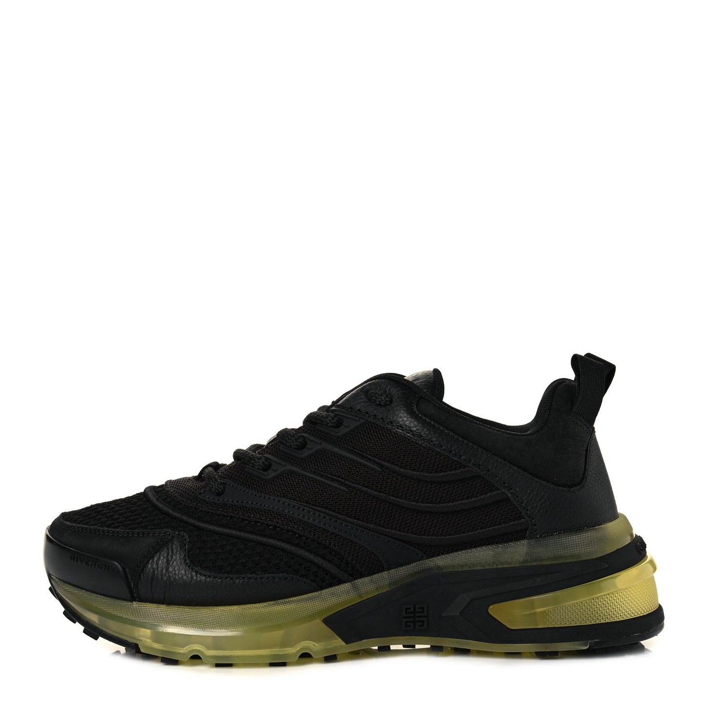 Calfskin Mesh Technical Canvas Mens GIV 1 Sneakers 37.5 Black