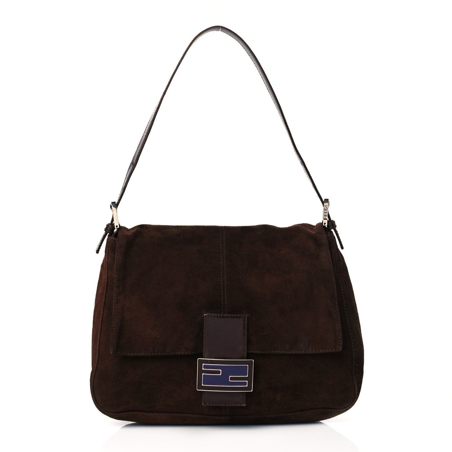 Suede Baguette Hobo Brown