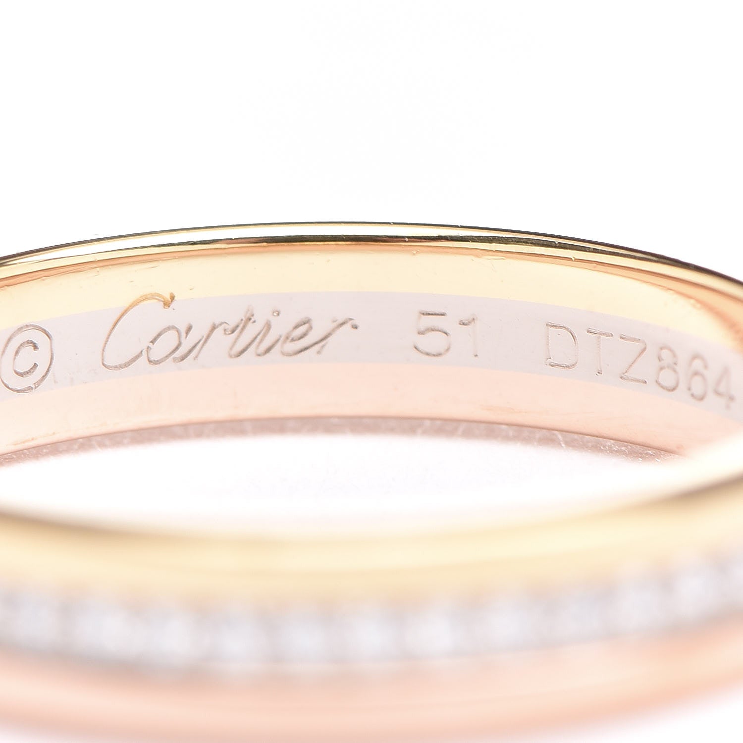 Cartier 18K White Yellow Pink Gold Diamond 3.5mm Vendome Louis Cartier Wedding Band Ring 51 5.75 4 of 5