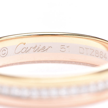 Cartier 18K White Yellow Pink Gold Diamond 3.5mm Vendome Louis Cartier Wedding Band Ring 51 5.75 4 of 5