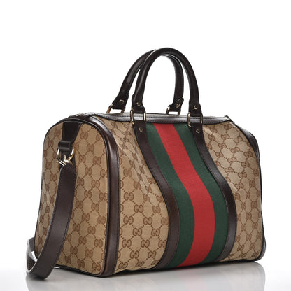 Gucci Monogram Vintage Web Medium Boston Dark Brown 4 of 15