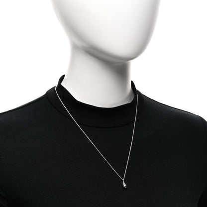 Tiffany Sterling Silver 12mm Elsa Peretti Teardrop Pendant Necklace 2 of 6