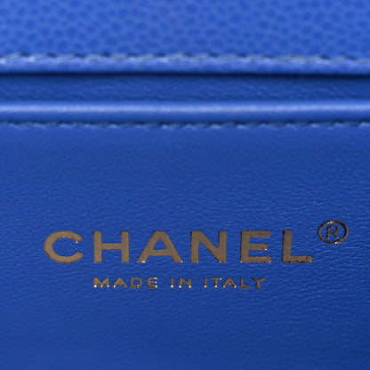 Chanel Caviar Chevron Quilted Small Boy Flap Blue 6 of 11