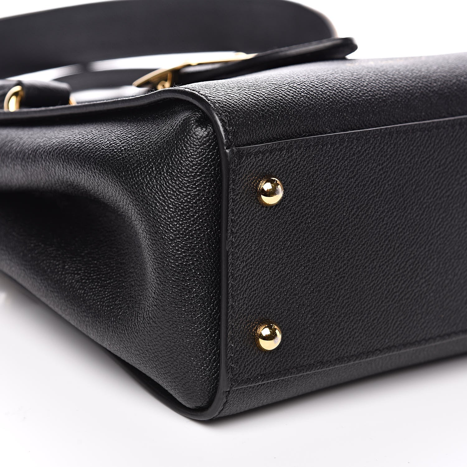 Burberry Soft Grain Calfskin Small Buckle Tote Black 9 of 12