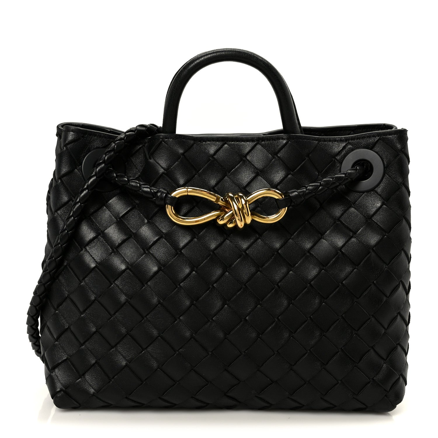Bottega Veneta Nappa Intrecciato Small Andiamo Shoulder Bag Black 1 of 11
