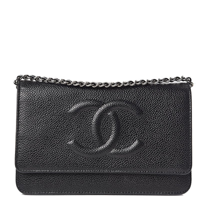 Chanel Caviar Timeless CC Wallet On Chain WOC Black 1 of 15