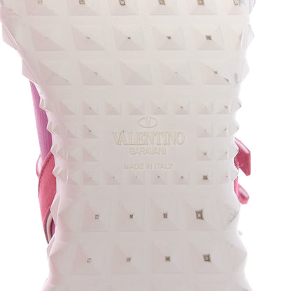 Valentino Garavani Body Tech Knit Free Rockstud Sock High Top Sneakers 37.5 Shadow Pink Optic White 8 of 10