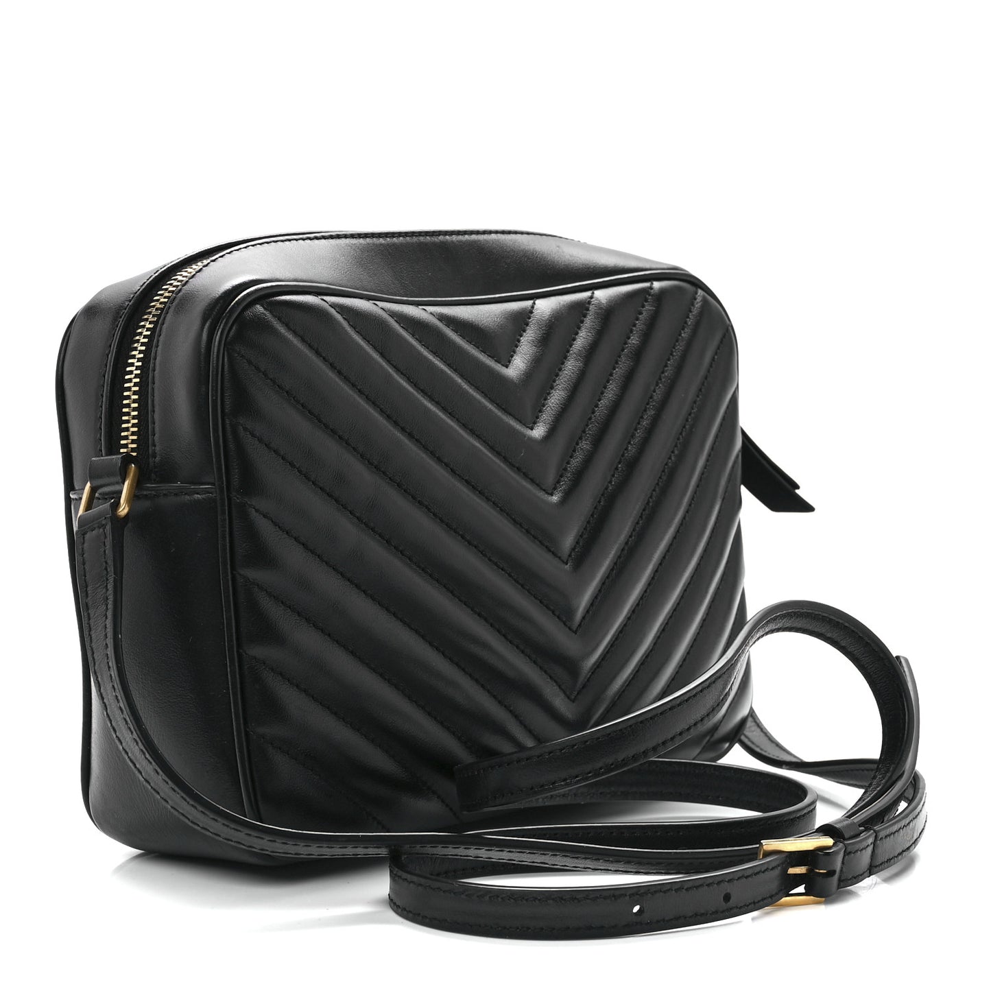 Calfskin Matelasse Monogram Lou Camera Bag Black