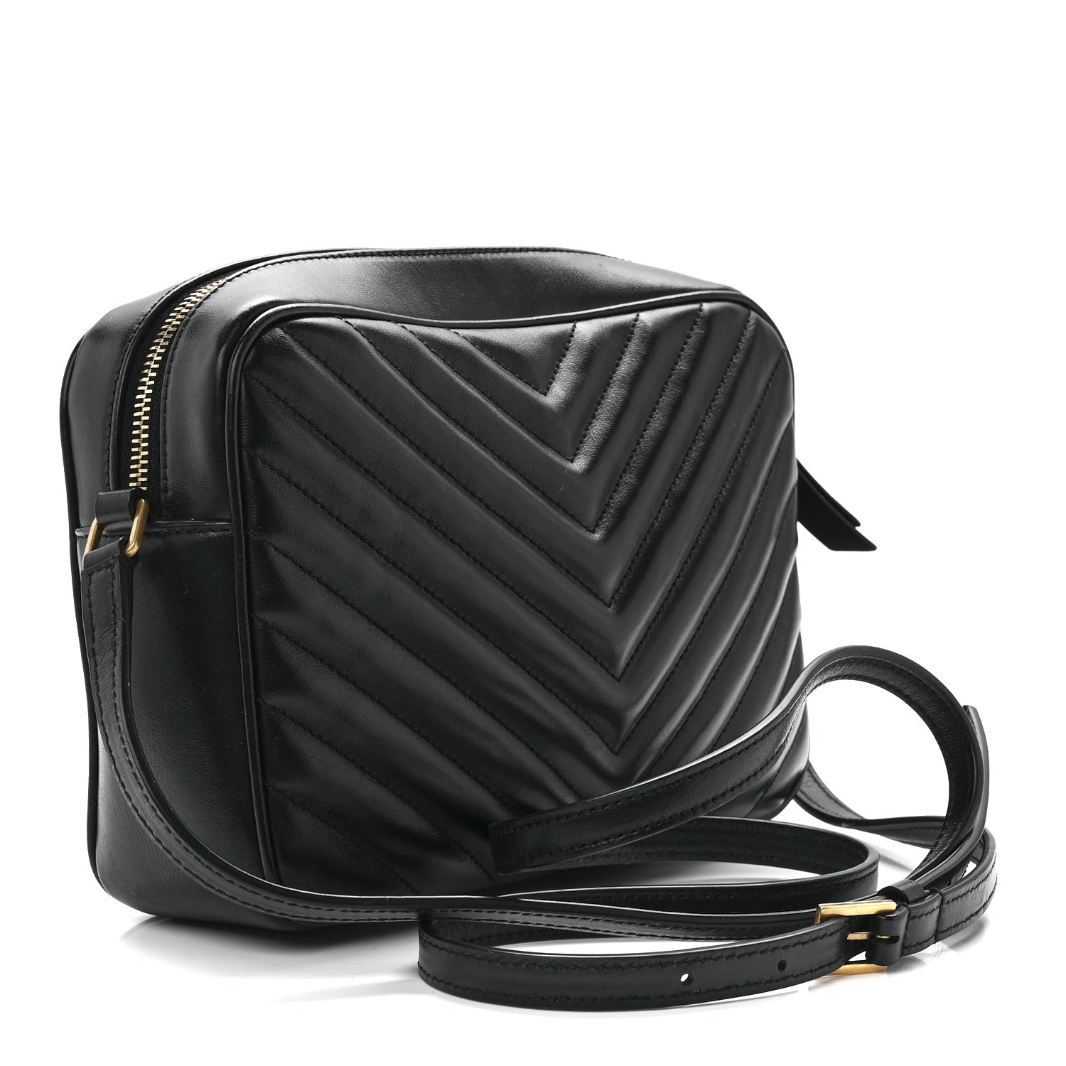 Saint Laurent Calfskin Matelasse Monogram Lou Camera Bag Black 3 of 11