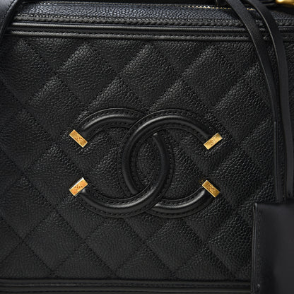 Chanel Caviar Quilted Medium CC Filigree Vanity Case Black 9 of 10