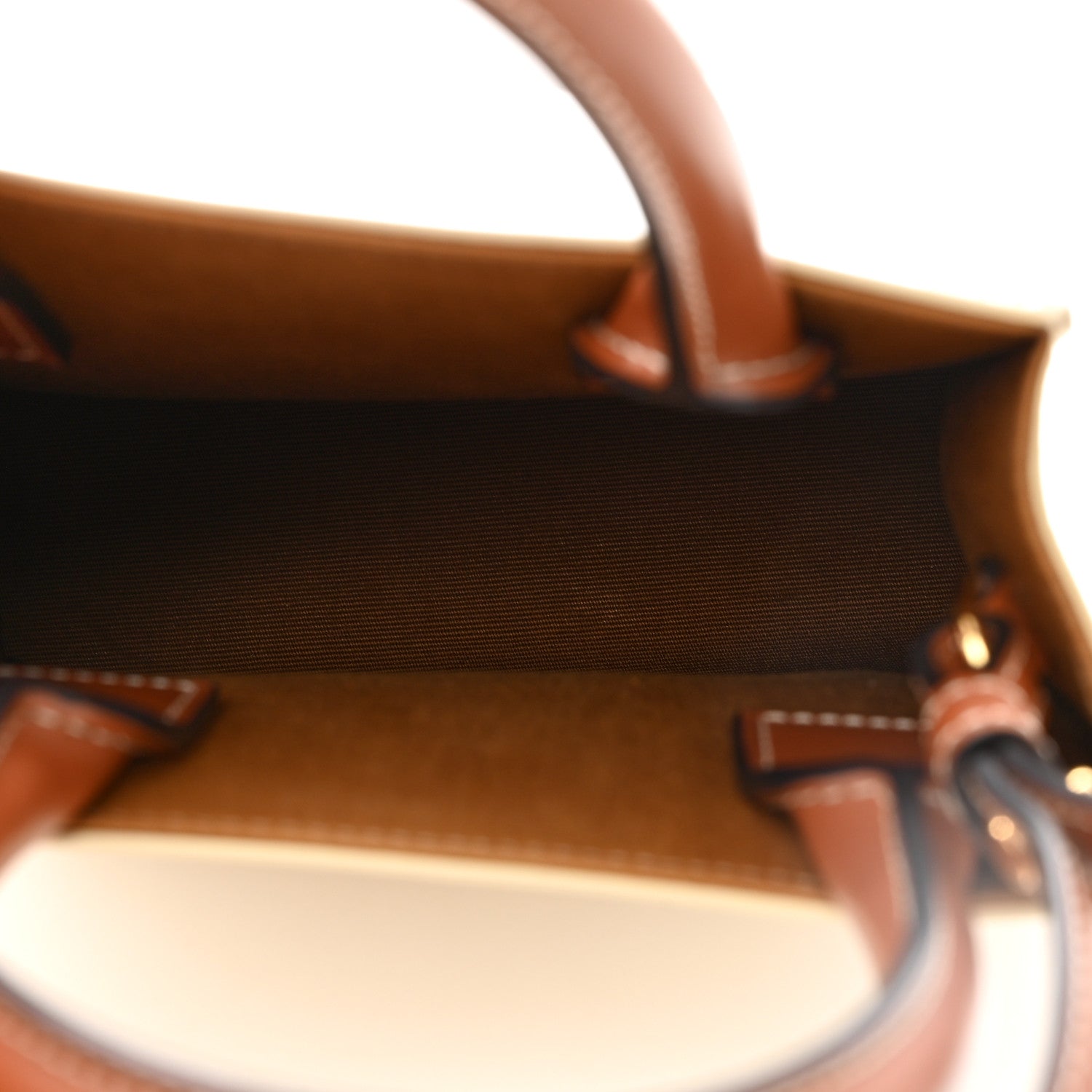 Celine Triomphe Canvas Calfskin Mini Vertical Cabas White 5 of 10