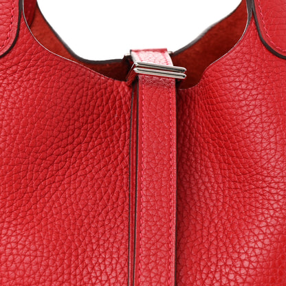 Hermes Taurillon Clemence Picotin Lock 18 PM Rouge Casaque 8 of 14