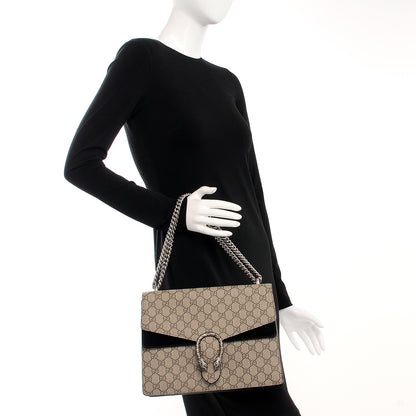 Gucci GG Supreme Monogram Medium Dionysus Shoulder Bag Black 2 of 9