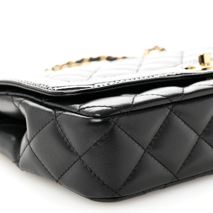 Chanel Lambskin Patent Calfskin Quilted Small Flap Bag Black 9 of 11